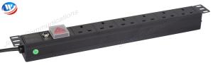 13A 6 Way 1U PDU Aluminum Shell UK Type Left Single Input