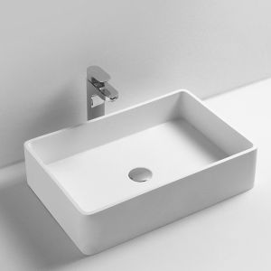 Rectangle Counter Top Basin / Stone Resin Wash Basin Solid Surface
