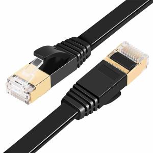 Buy cheap Black Cat7 Flat Network Cable , SFTP BC Pass Channel Test Flat Patch Cord product