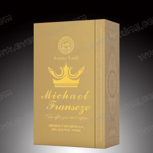 China Custom Matt Gold Printed Logo Wine Gift Drawer Box For Brandy Whisky Packaging on sale
