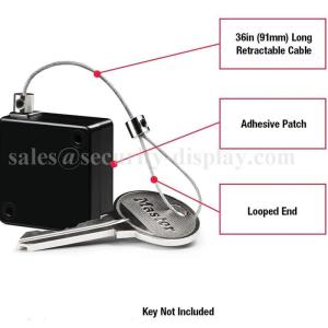 Buy cheap 3M Adhesive Anti Theft Locking Retractable Key Chain product