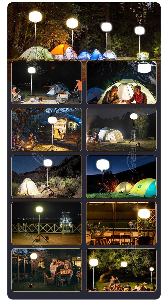 Battery Powered LED Balloon Lights 100 Watt Led Work Light Stand For Incident Response