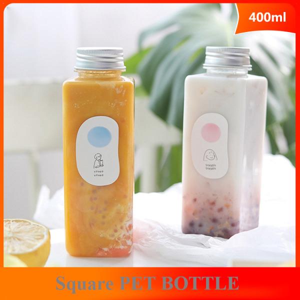 Disposable Plastic Beverage Bottles 16 Oz 400ml Clear Square PET Bottles BPA Free