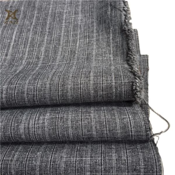 Quality Density customized Woven Black And White Yarn Double Stripes Fabric For Suits Outfits for sale