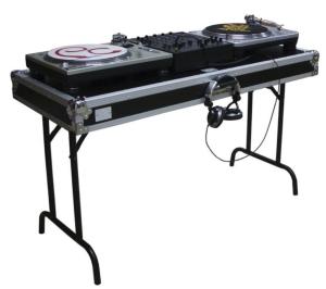 China Black Laptop Dj Flight Case Desk With Fold Out Legs on sale
