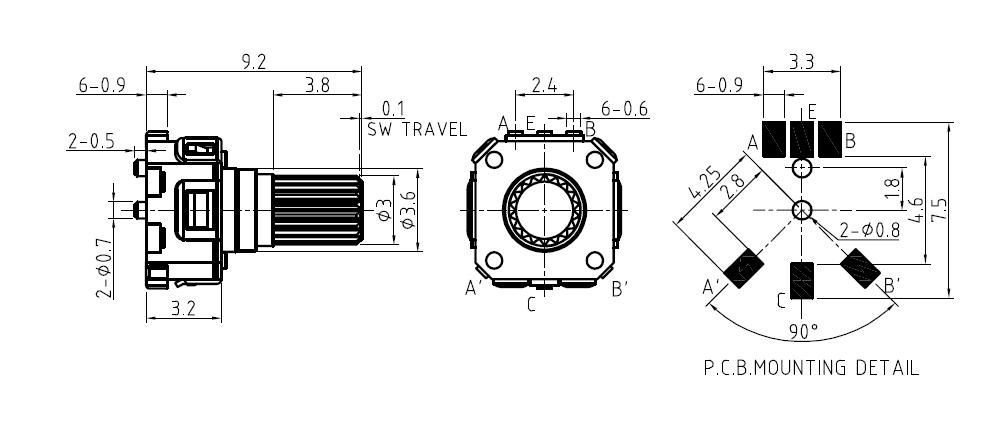 Compact Ec11 Rotary Encoder Ideal for Arduino Projects, with Push Switch