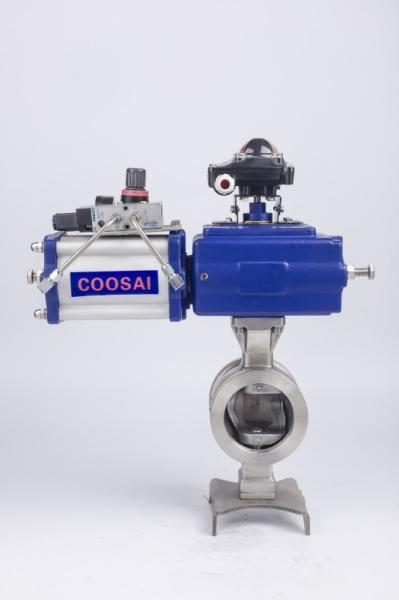 Quality V Port Wafer Connection Pneumatic Segment Ball Valve for sale