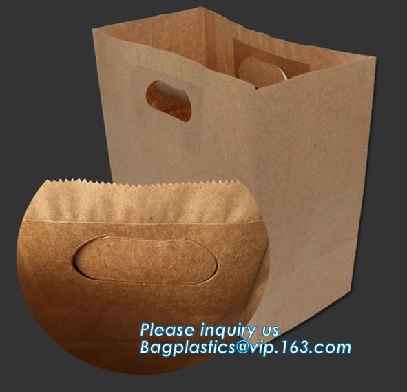 Custom Printing Recycled Brown Kraft Paper Bags,Custom Printed Factory Glassine Paper Bread Small Brown Bag, bagease