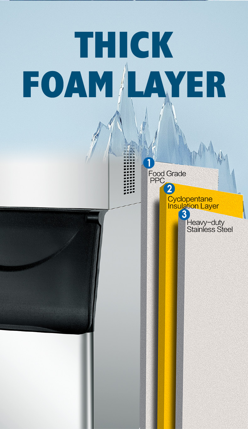 Ice Cube Maker 200KG/24H Machine Full-Automatic Ice Bin Maker
