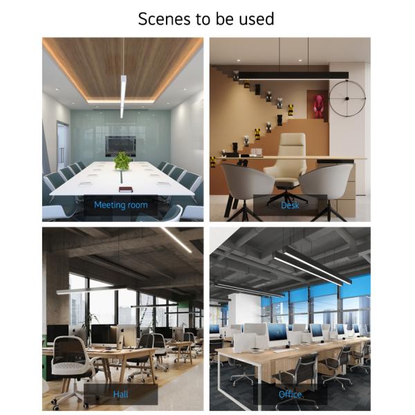 Ip44 LED Modern Linear Suspension Lighting For Office Warehouse