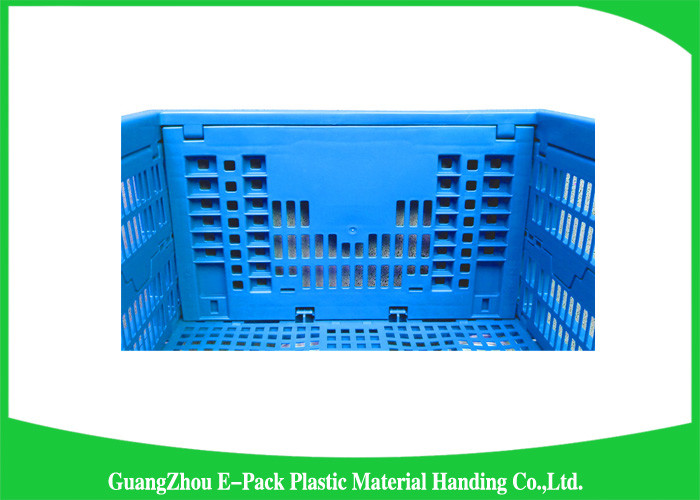 Collapsible Storage Crate With Attached Lids , Portable Plastic Folding Storage Boxes