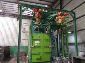 PLC Control Hanger Type Shot Blasting Machine Structural Parts Cleaning