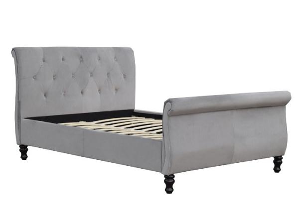 Quality Luxury Italian Upholstered Bed Frame Modern Button Tufted Fabric Linen for sale