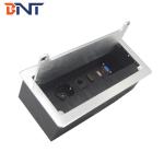 Brush cover European power computer desktop socket box with usb