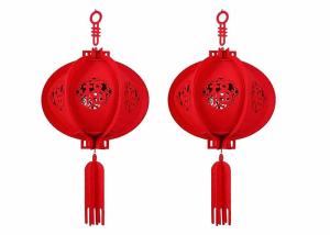 China 30*7cm Groove Patterns Chinese Festival Felt Celebration Paper Lantern on sale