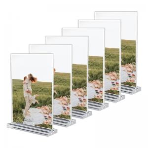 Buy cheap Hospitals Odorless Tabletop Photo Frames T Shape Clear Acrylic Sign Holder product