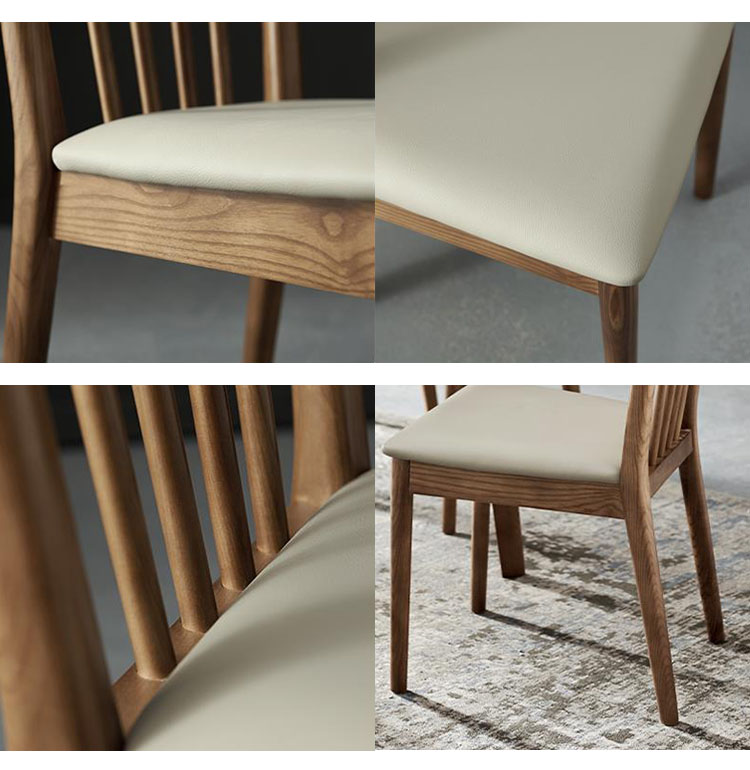 Contemporary Design High Back Upholstered Dining Chair Made of Ash Wood for Restaurant and Hotel