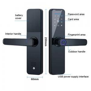 Buy cheap FCC Fingerprint Smart Door Lock 50mm Thickness Tuya APP Digital Door Lock product