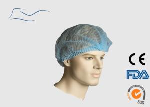 Round Top Disposable Mob Cap , Colorful Double Elastic Head Cap PP Material
