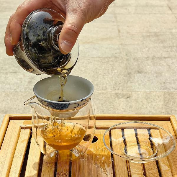 OEM ODM Double Walled Glass Cups / Mugs With Infuser Basket
