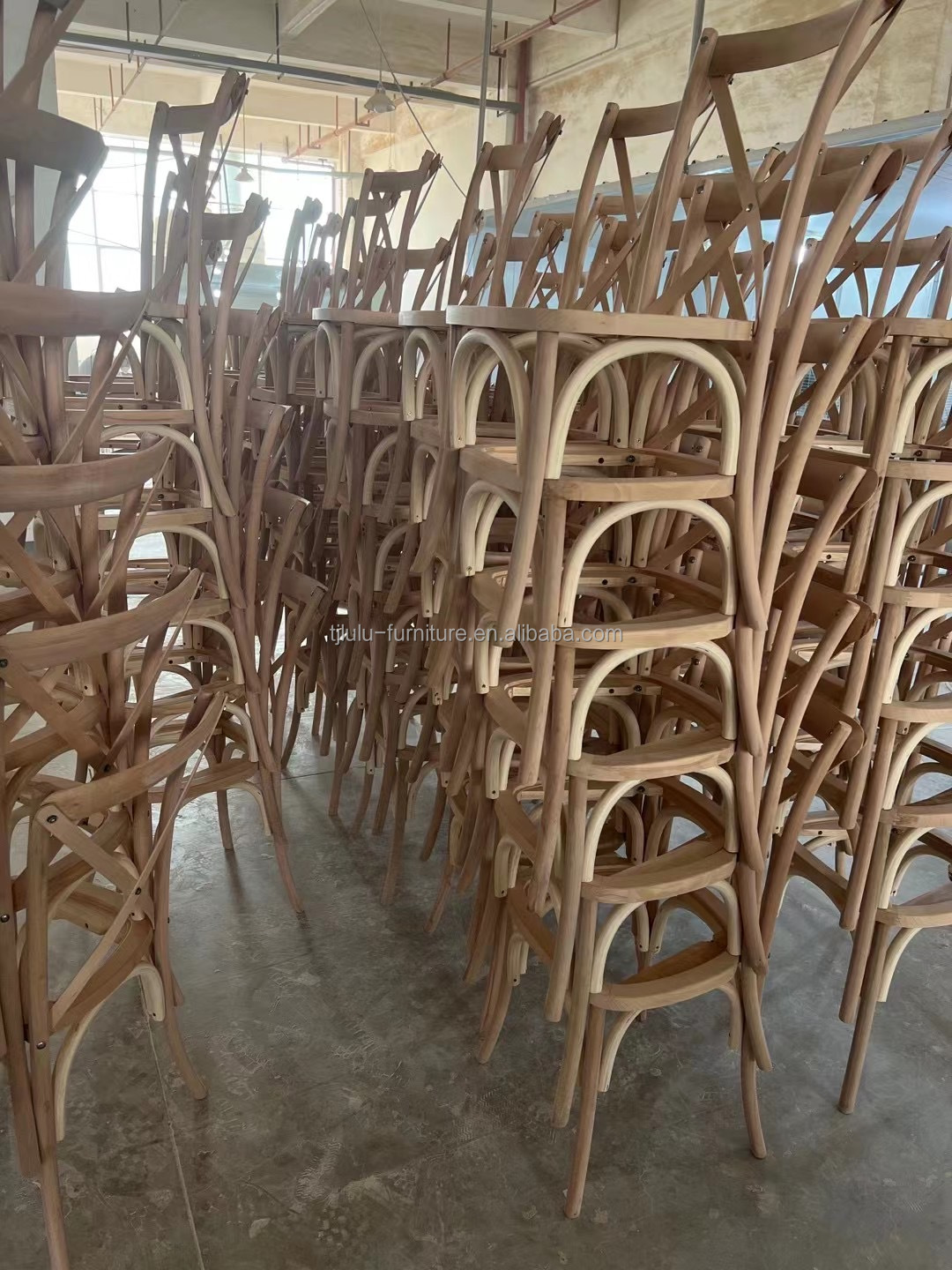 Restaurant and Hotel Solid Wood Woven Cross Back Chair in Modern Nordic Style for Wedding