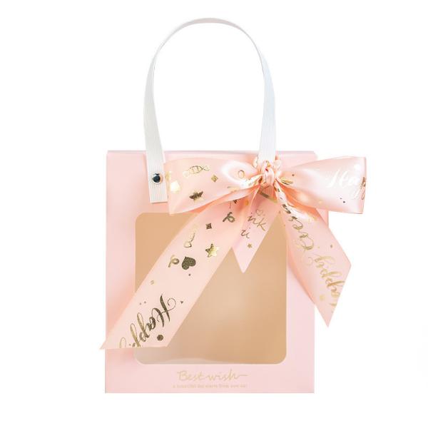 Quality Transparent Window Bag Cardboard Gift Packaging Box With Handle for sale