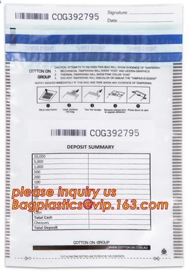 money locking security bag courier plastic bag, plastic self adhesive evidence bag/security bag, Temper-Evident Bags, De