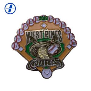 China Cool Metal Plating Sports Team Pins , Shape Custom Made Metal Badges on sale