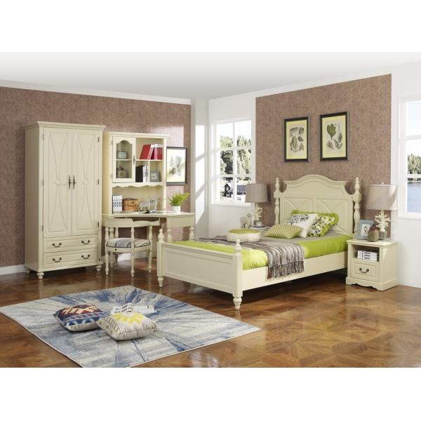 customised rubber wood teenager bedroom furniture wood beds made in China