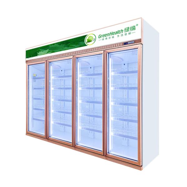 Upright Glass Doors Fridge Commercial Beverage Cooler For Convenience Stores / Restaurants & Cafes