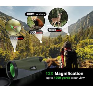 12x60 Monoscope Monocular Telescope Mobile Phone Telescope With Adapter Tripod