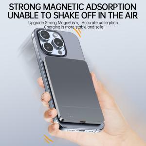 Magnetic Wireless Power Bank Charger Convenient Space Saving Modern Design