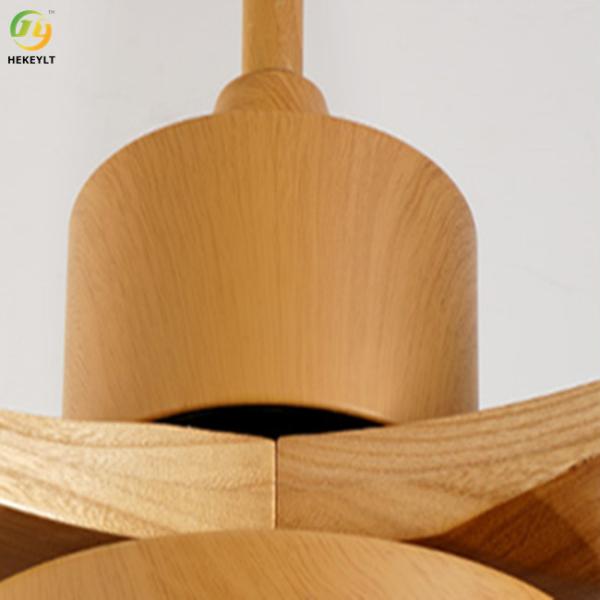 50W LED Smart Wood Blade Ceiling Fan Light With Remote Control