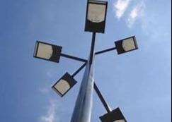 Quality 35m Polygonal  Galvanized Street Light Pole Overlap Connection For Sport Court for sale