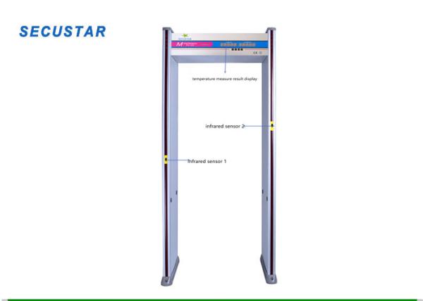 Quality Non Touch Walk Through Metal Detector Infrared Sensor With Body Fever Alarm Function for sale