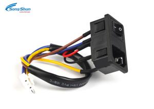 China 18awg JST VHR-4 Power Cord Cable 220v C14 PVC Jacket With Switch Telecommunication on sale