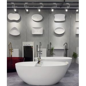 Hotel Bathroom Premium Polished Acrylic Freestanding Tub Whirlpool Bath