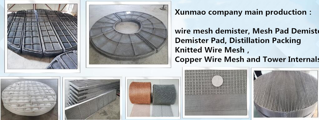 SS310 Mesh Pad Mist Eliminator Oil Mist Extractor In Separator Drain Hole Design