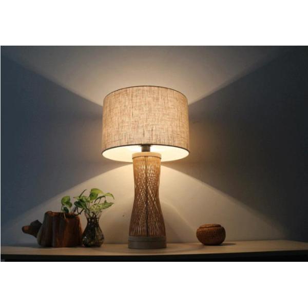 Modern natural bamboo table lamp and lampshade for home decor