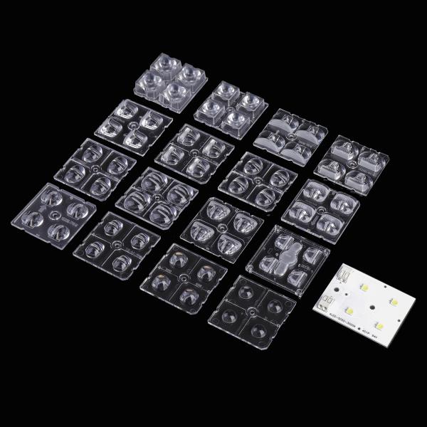Square 2x2 Modules Led PMMA Lens For IESNA Type II Road Lighting