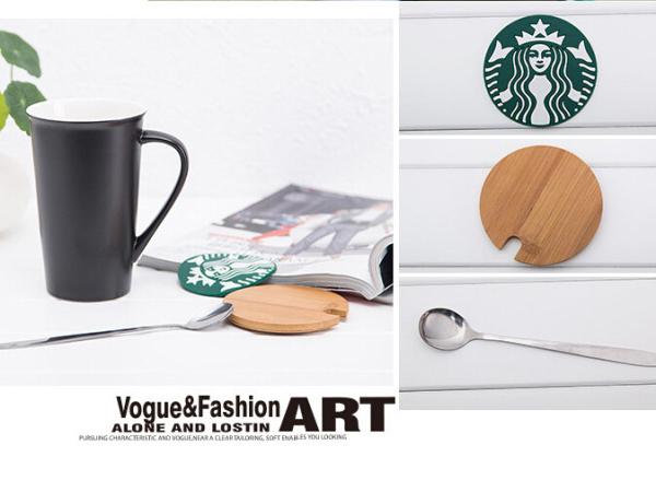 Quality Starbuck Customizabled Eco Friendly Mugs With Spoon And Bamboo Lid for sale