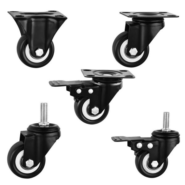 Retractable PVC PU Heavy Duty Workbench Casters 360 Degree