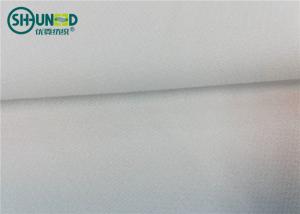 White Polyester Woven Fusible Interlining / Twill Woven Fusible Interfacing Fabric