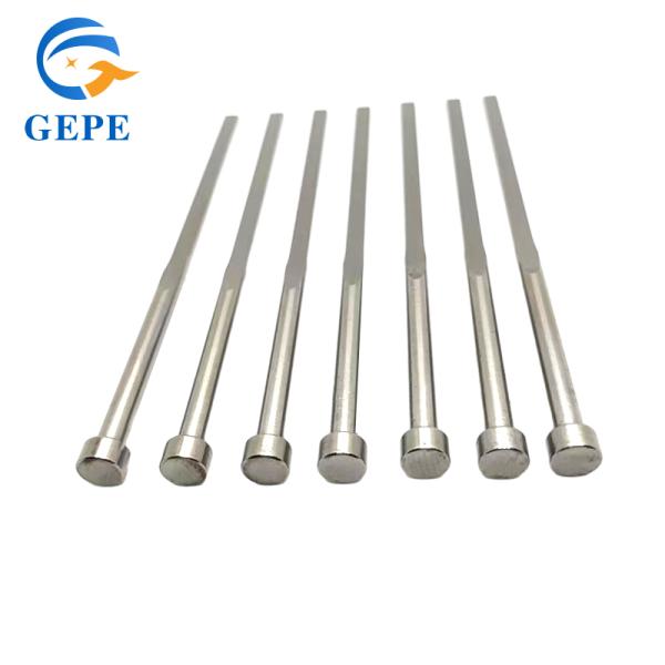 SKH-51 High Precision Stepped Flat Ejector Pin Wear Resistant Customized