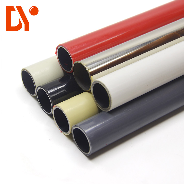 Anti Static Plastic Coated Steel Tube Round Shape Stable Structure For Assembly Line