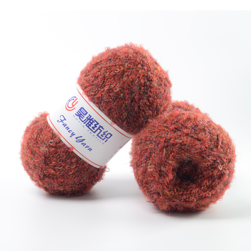 Blended Loop Yarn Recycled Polyester Imitate Alpaca Wool Yarn