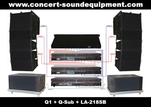 Quality 480W Full Range Line Array Speaker With 1.4"+2x10" Neodymium Drivers For Concert And Installation for sale