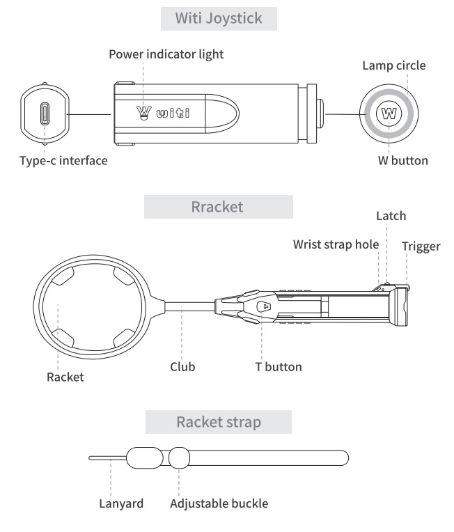 Wireless Controller Smart Home Fitness Equipment Video Game Badminton Racket Set