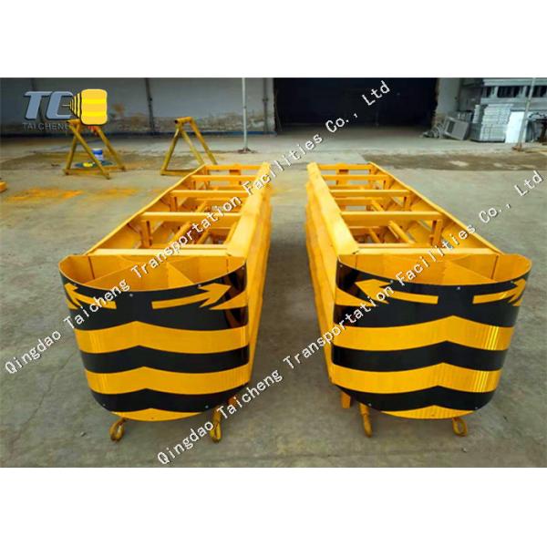 Highway Steel Tunnel Entrance Anti Collision Pad Guideable Yellow Crash Attenuator