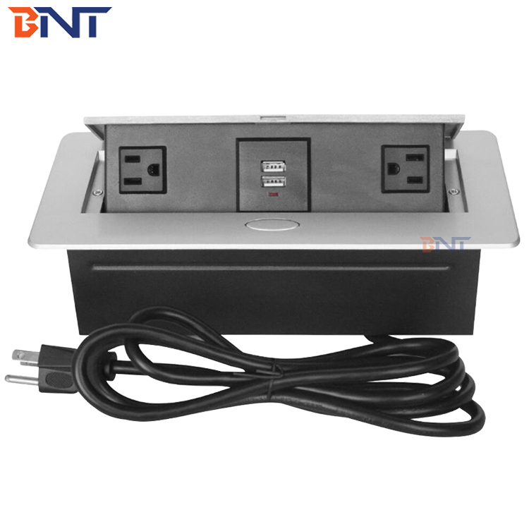 US popular 110V hidden furniture power outlets table connection socket box